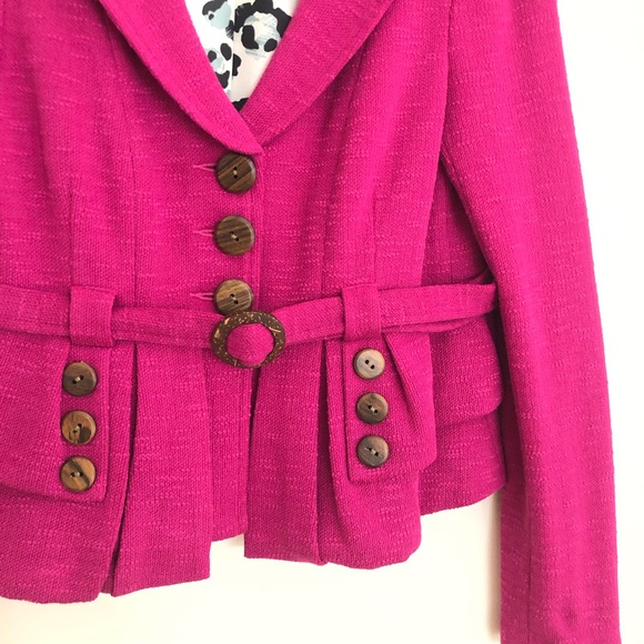 NWT Nanette Lepore Woven Joy Hunt 4 Jacket Magenta - Picture 4 of 8